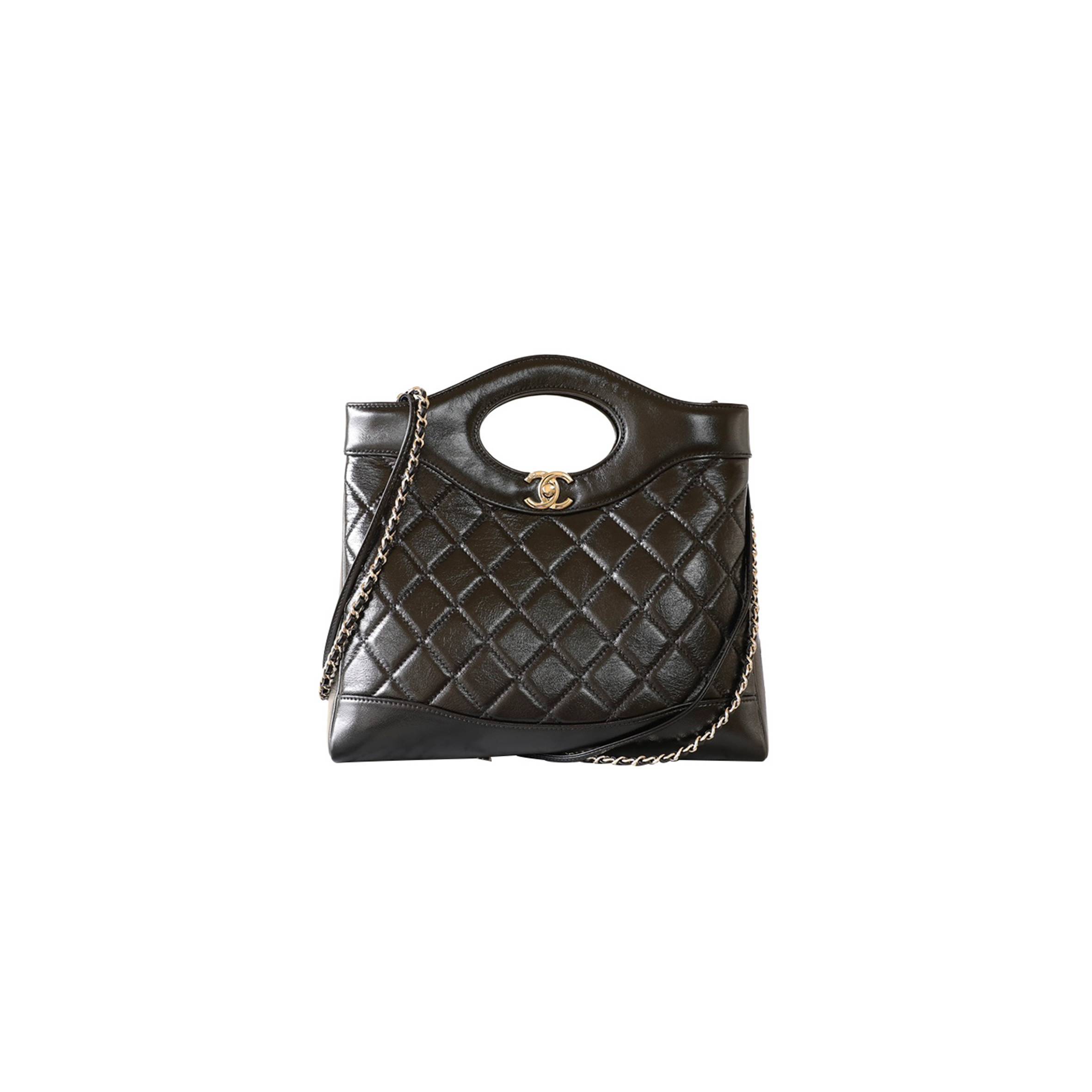 Ch*el master 31 small shiny lambskin black as4133 (30*29*9cm)